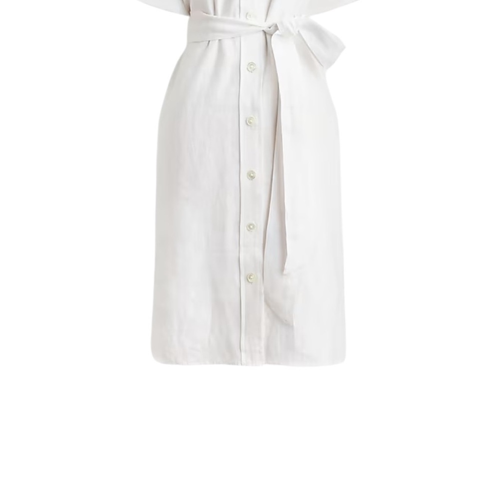 J.Crew Capitaine Shirtdress in Linen in White Color Size Large - Picture 4 of 14